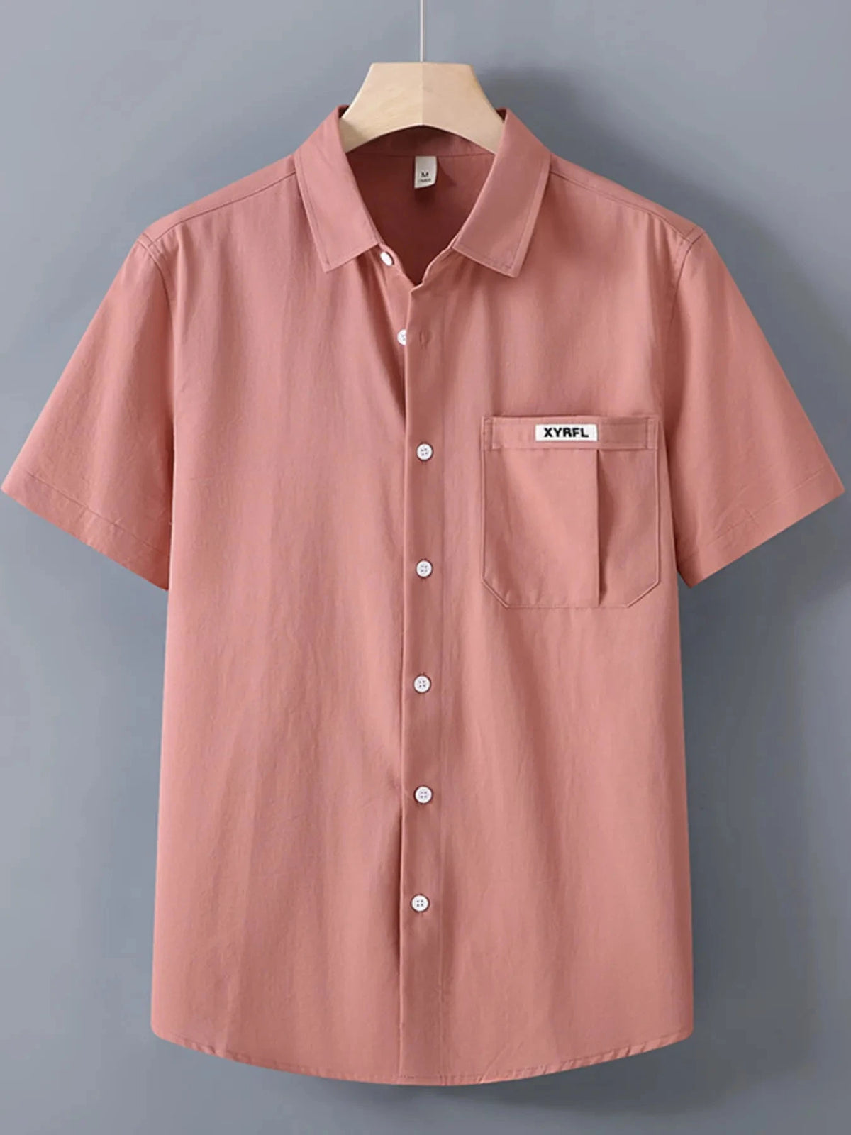 Men's Plus Size Button Up Short-Sleeve Shirt