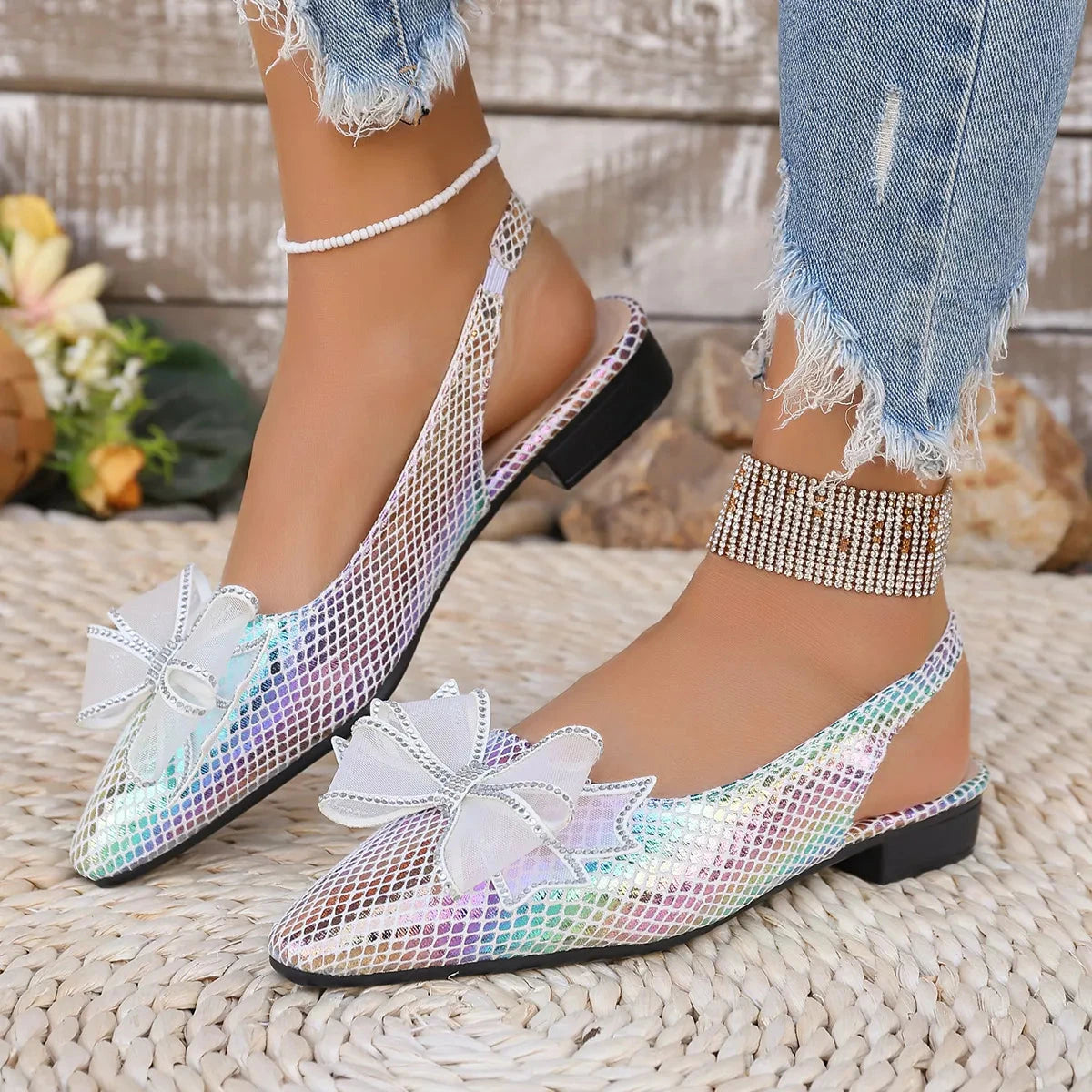 Point Toe Block Heels Sandals