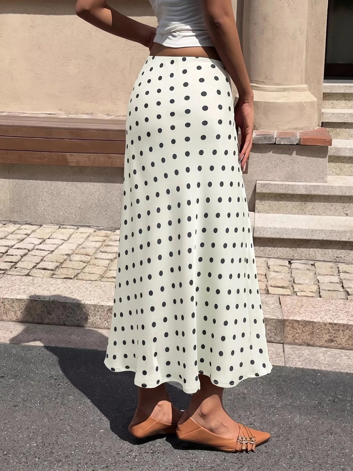 Polka Dot Midi Skirt. Polka Dot Midi Skirt