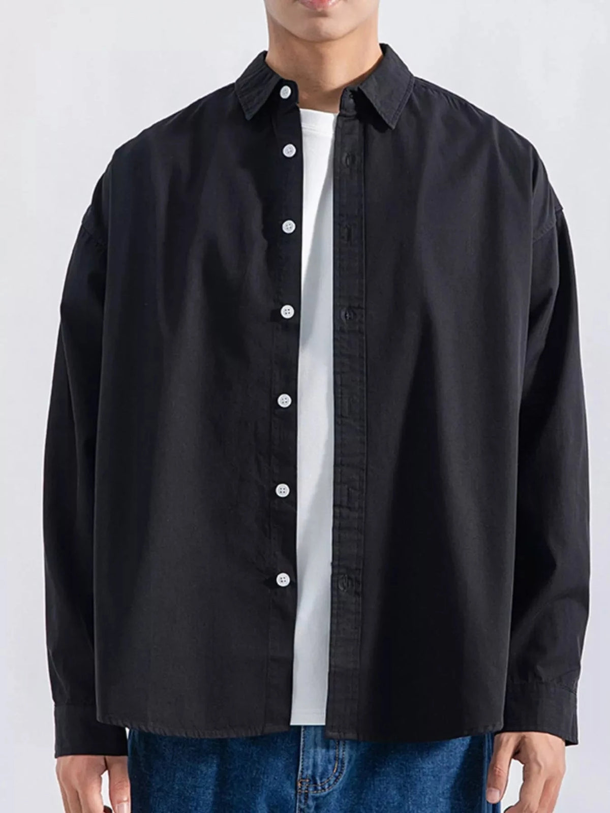 Men's Plus Size Button Up Long Sleeve Shirt
