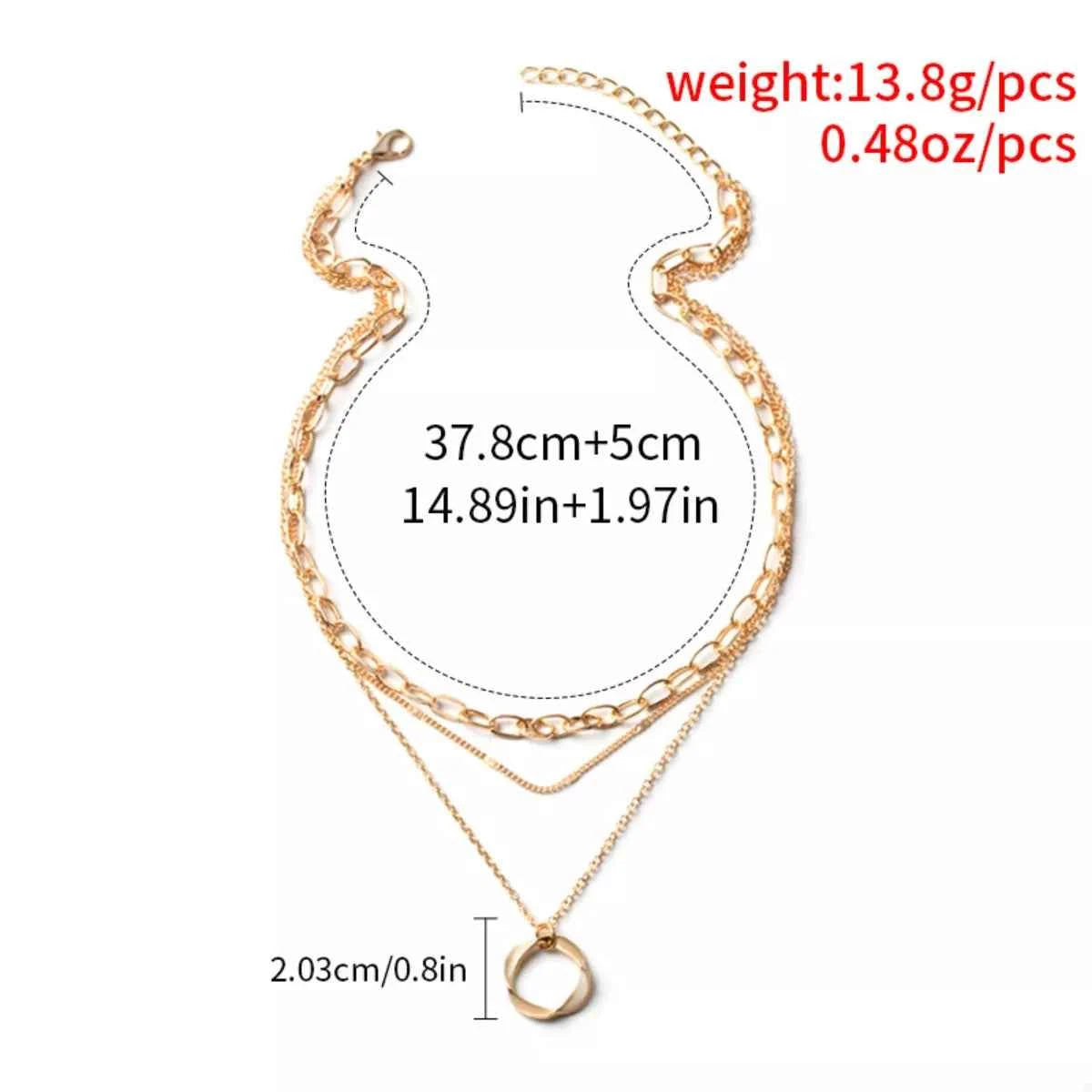 Three Layered Pendant Necklace