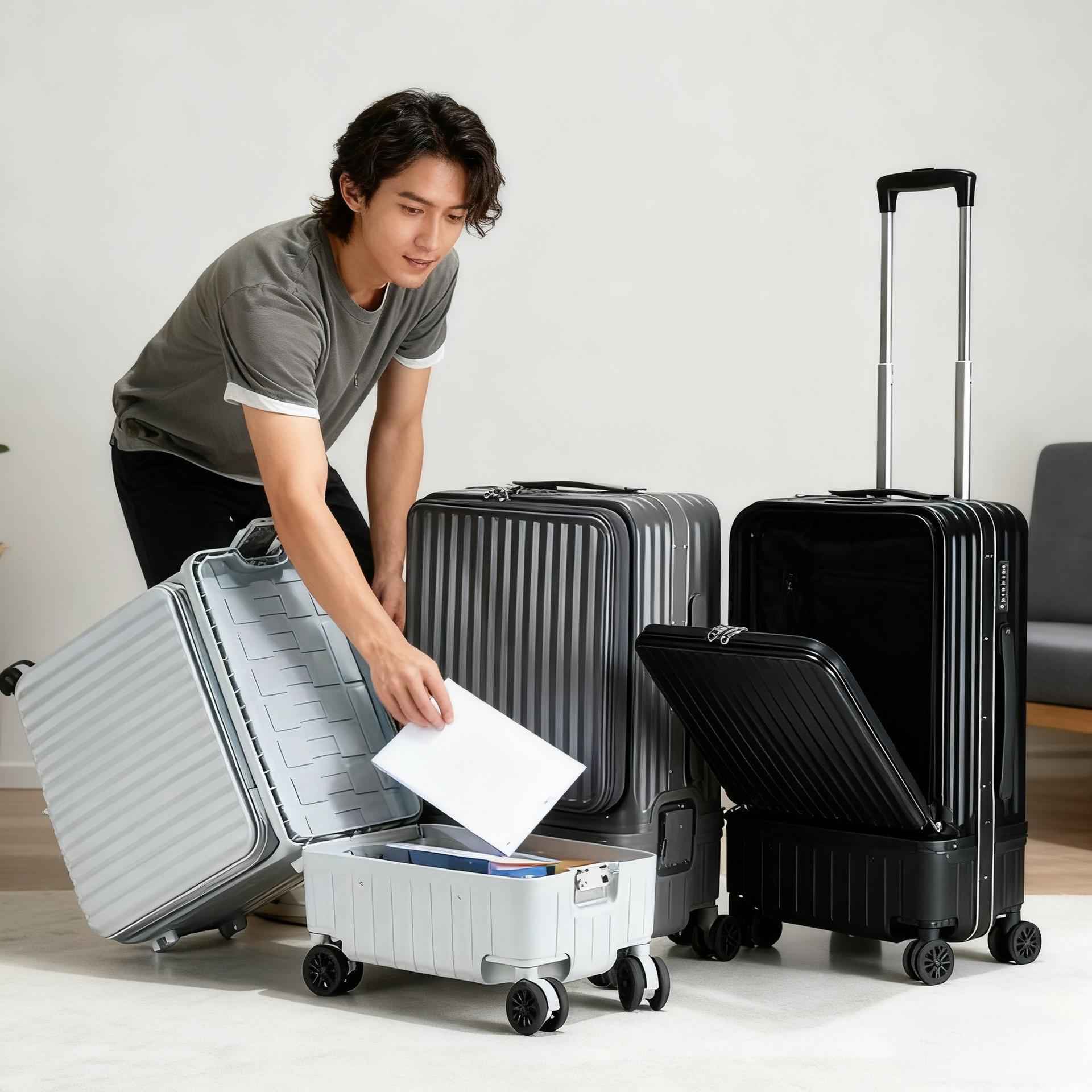 Multifunctional Side-opening High-capacity Suitcase With Dry-wet Separation And An Aluminum Frame