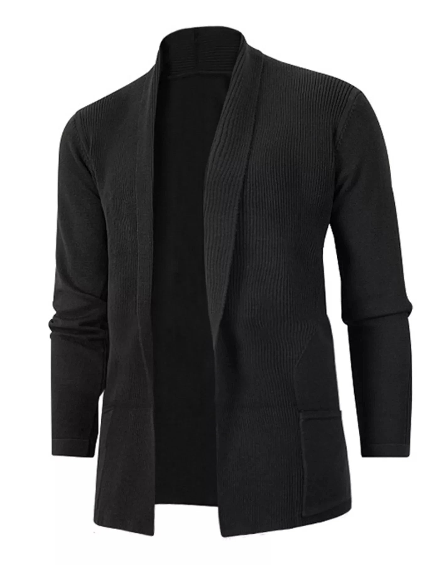 Men's Plus Size Long Sleeve Open Front Cardigan