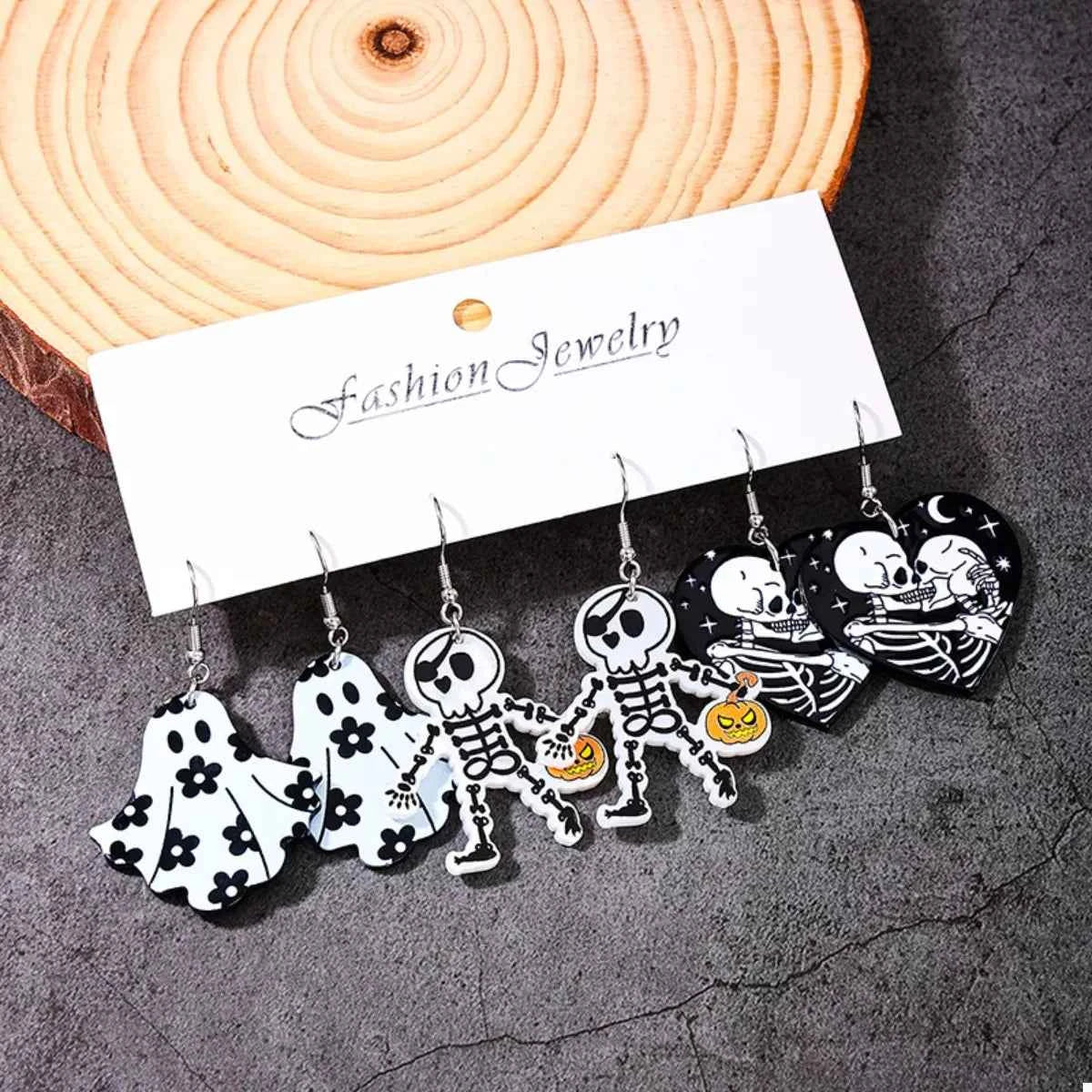Halloween Acrylic Dangle Earrings, 3 Pairs