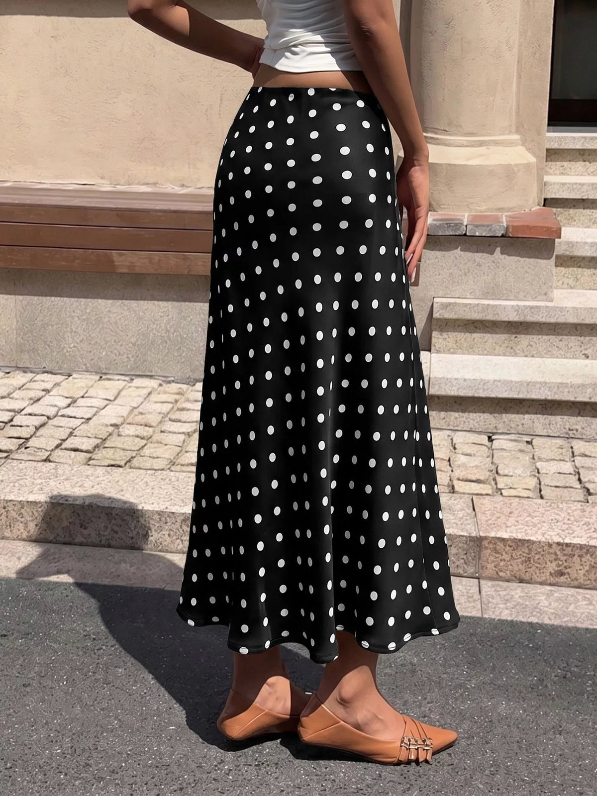 Polka Dot Midi Skirt. Polka Dot Midi Skirt