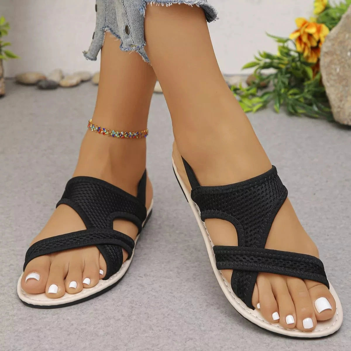 Open Toe Mesh Sandals