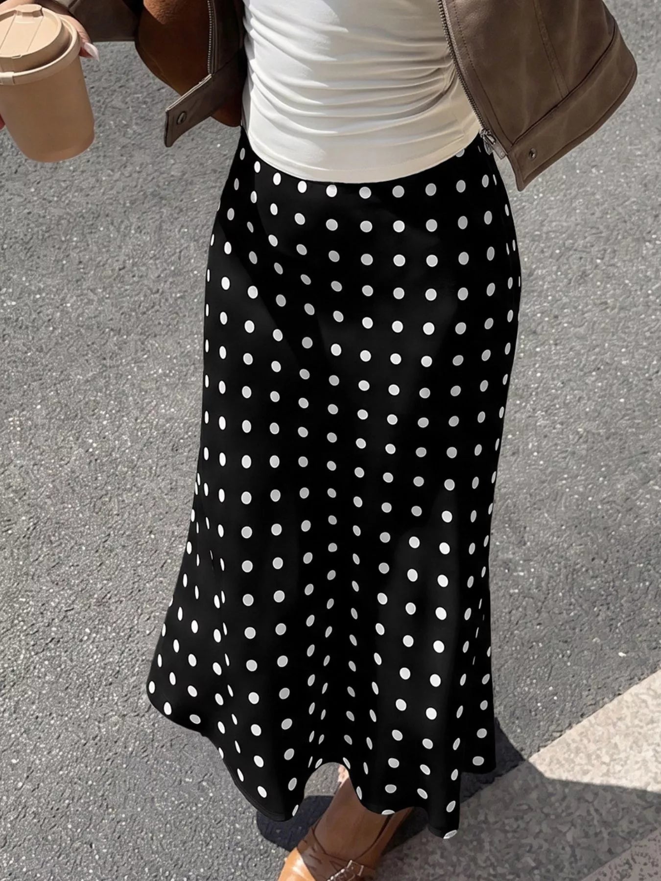 Polka Dot Midi Skirt. Polka Dot Midi Skirt