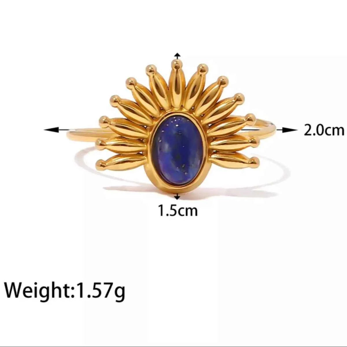 18K Gold-Plated Natural Stone Ring