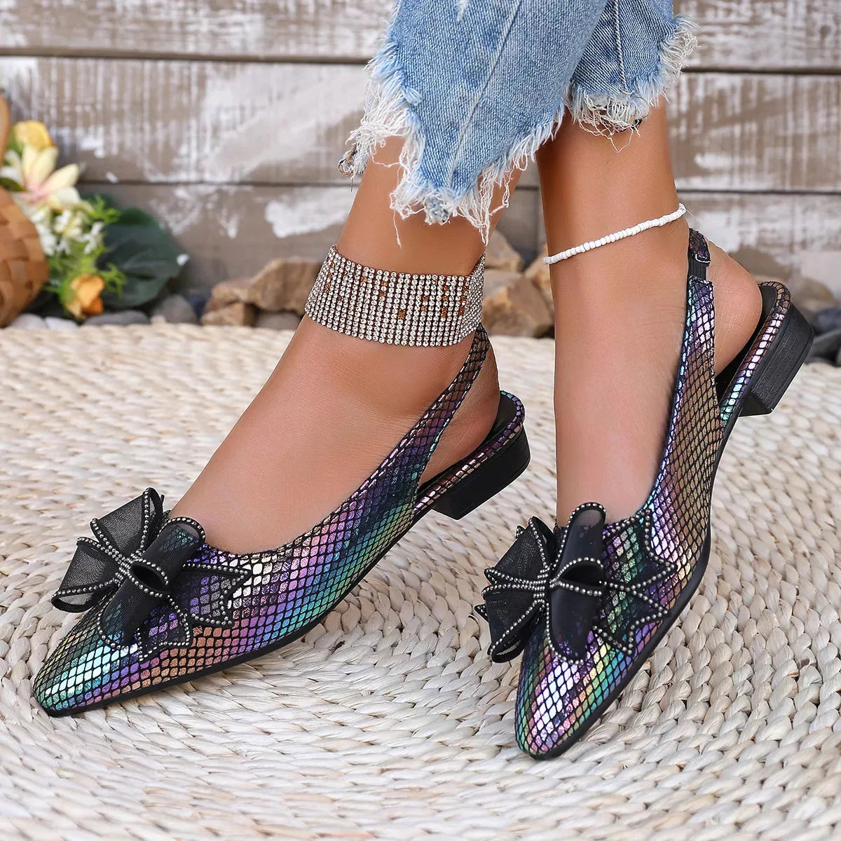 Point Toe Block Heels Sandals