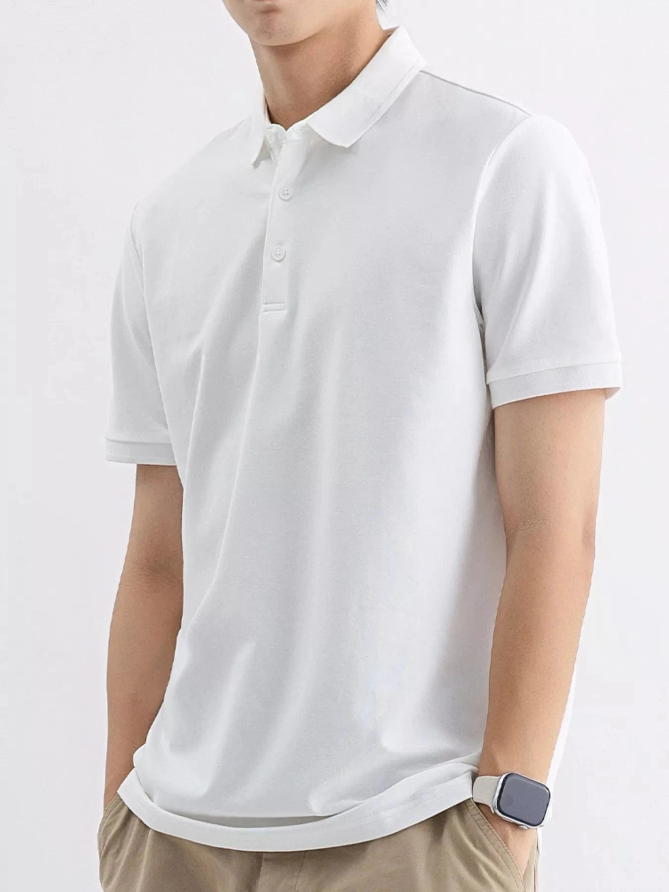 Men's Plus Size Solid Color Short Sleeve Polo