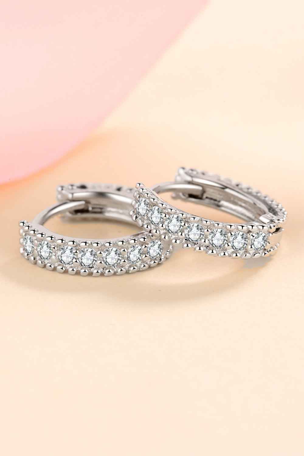 925 Silver Moissanite Huggie Earrings