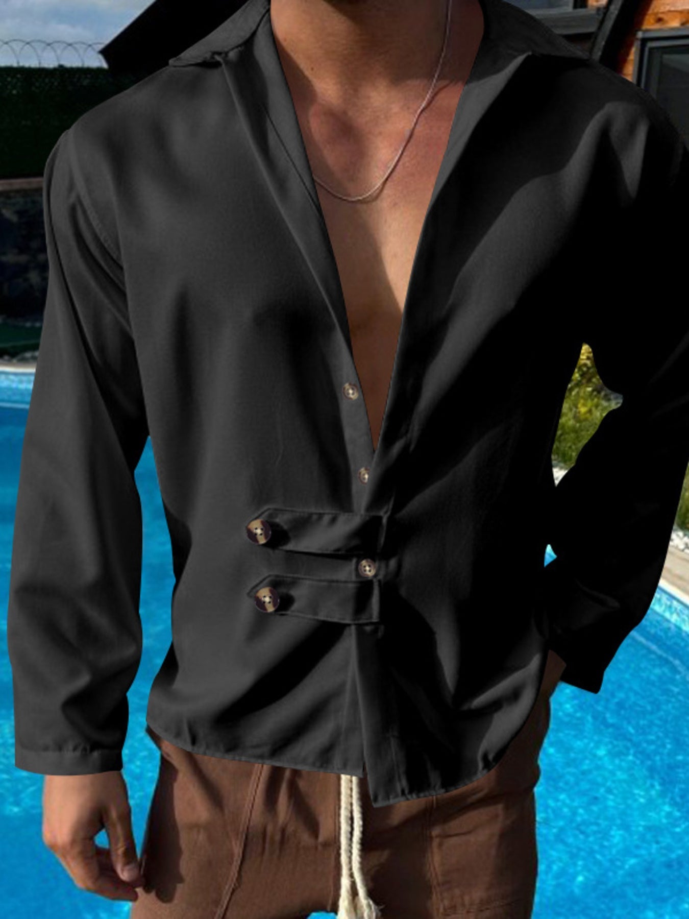 Men's Full Size Casual Button-Up Shirt Plus Size