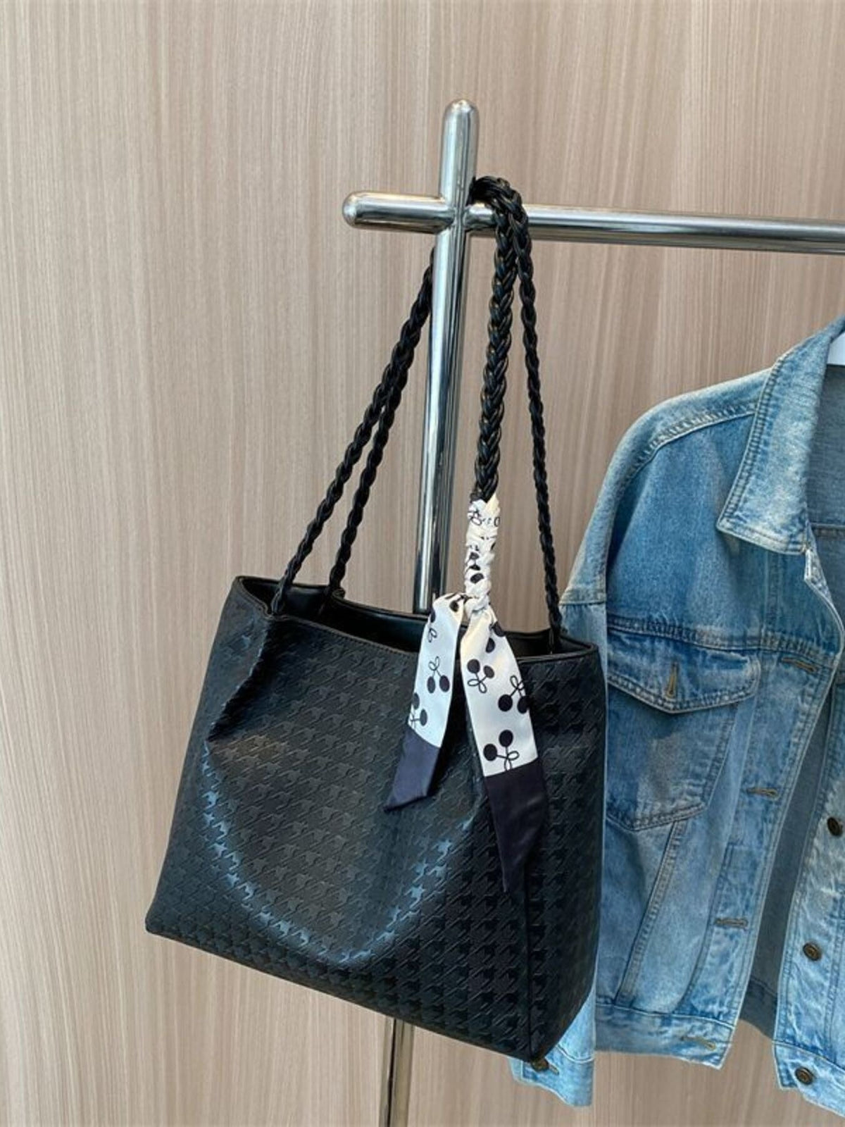 Braided Handle Tote Bag. Braided Handle Tote Bag