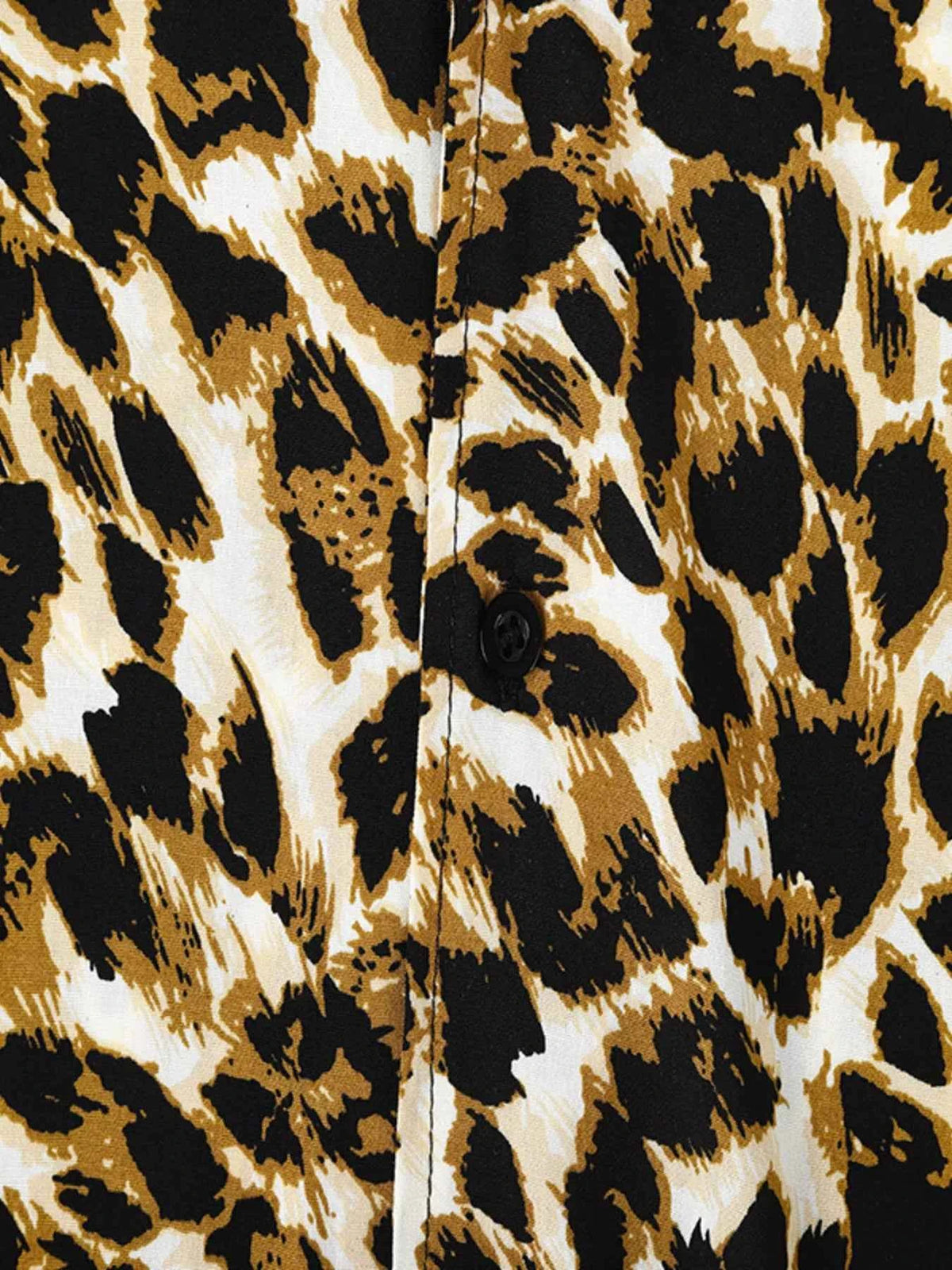 Men's Full Size Leopard Print Short Sleeve Shirt Plus Size