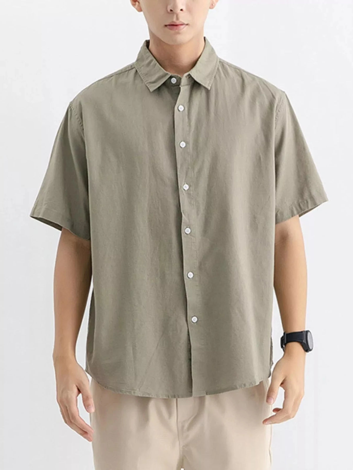 Men's Plus Size Casual Button Up Shirt