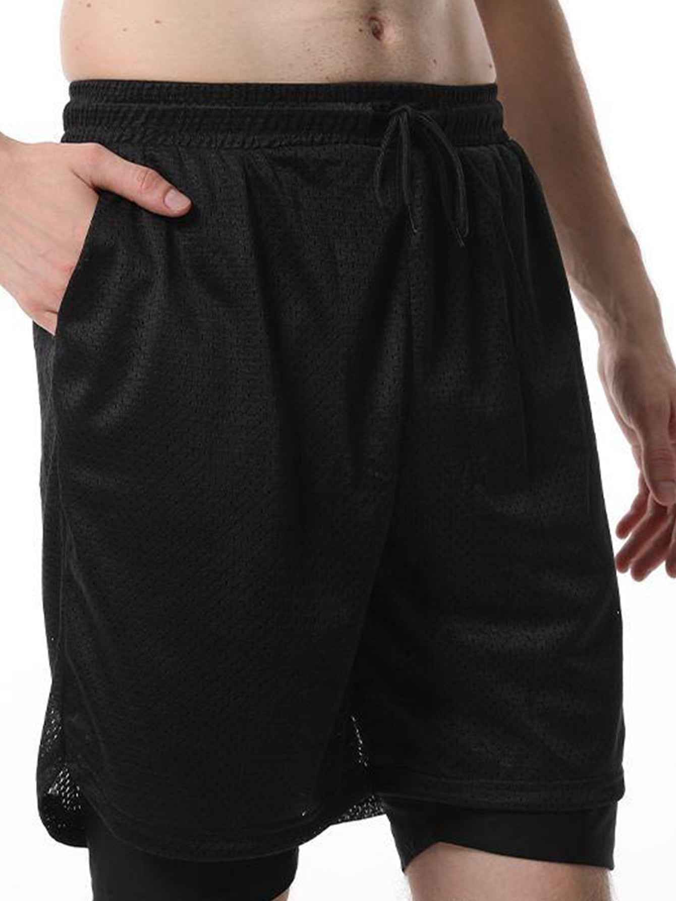 Men's 2-in-1 Sauna Sweat Shorts with Compression Liner