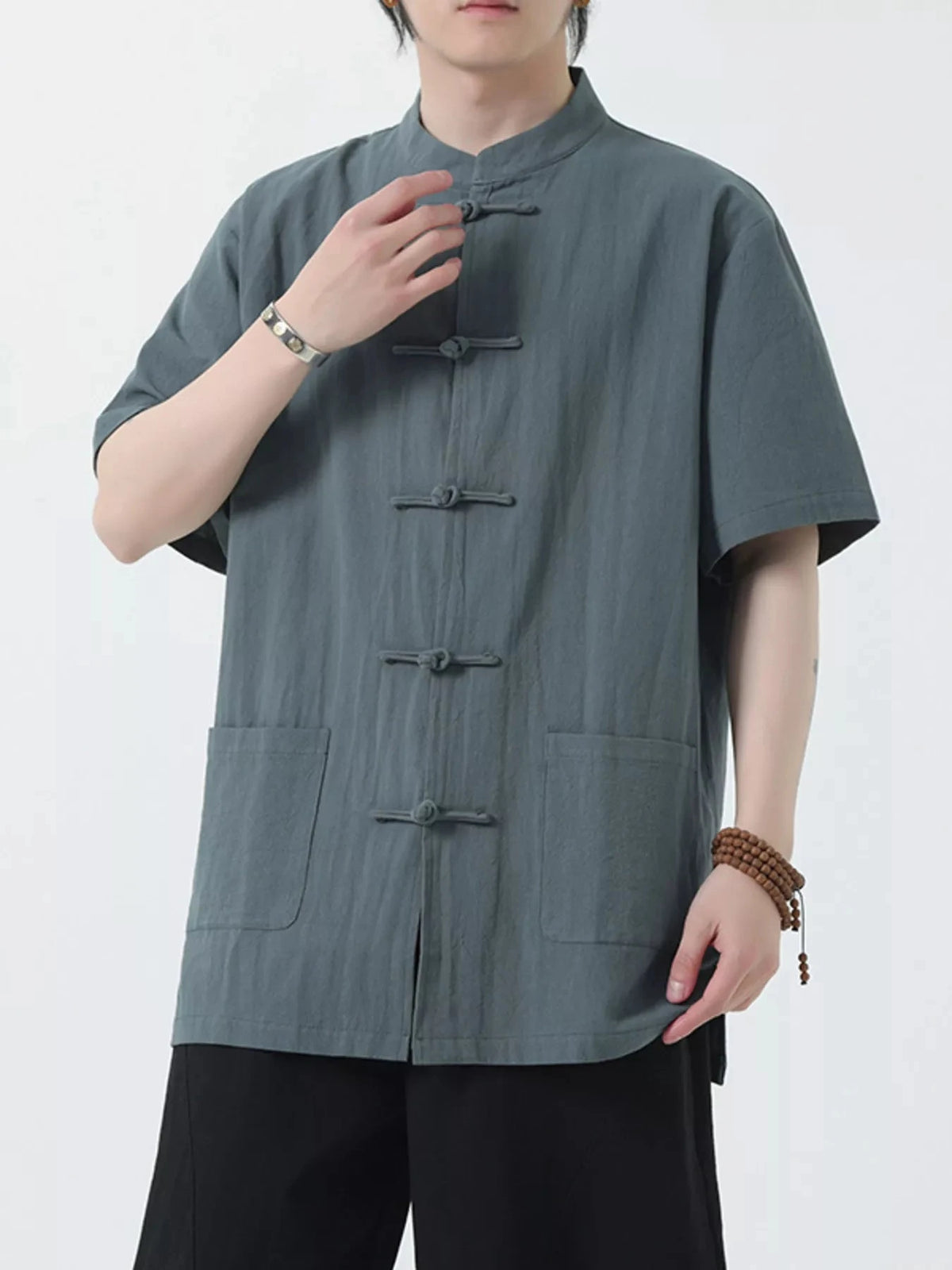 Men's Plus Size Chinese Style Short-Sleeve Shirt
