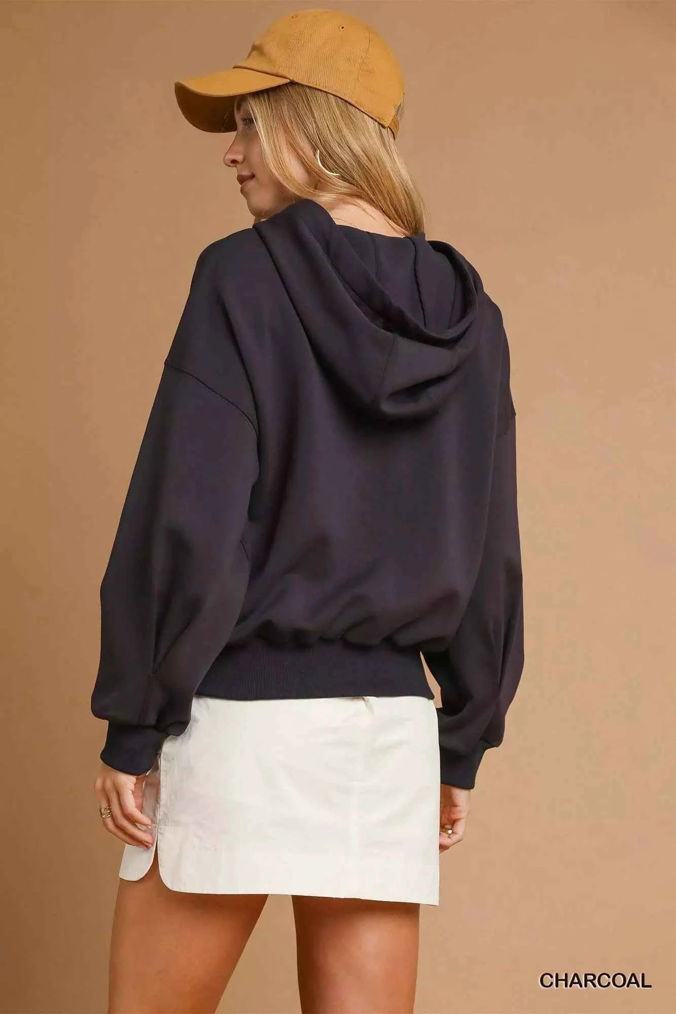 Umgee Zip-Up Fleece Hooded Jacket