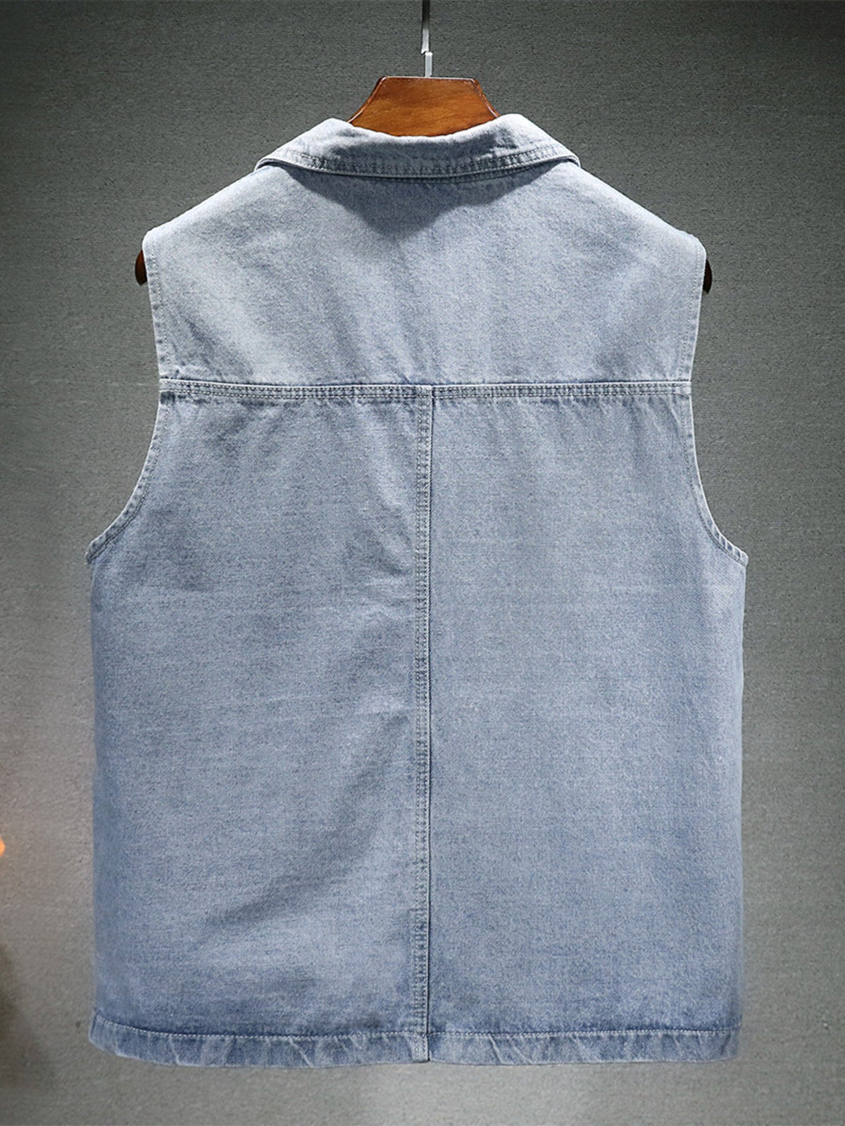 Men's Plus Size Vintage Washed Denim Vest