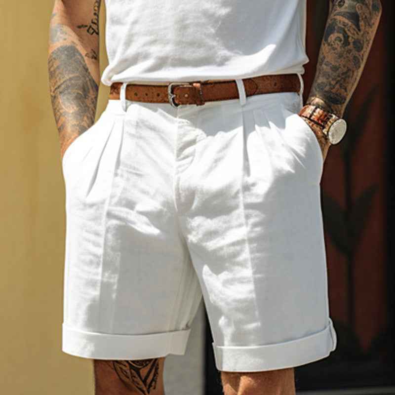 Men's Straight Leg Shorts With Pockets Casual Dress Pants Loose Fit Summer Bottoms For Daily Wear Clothing