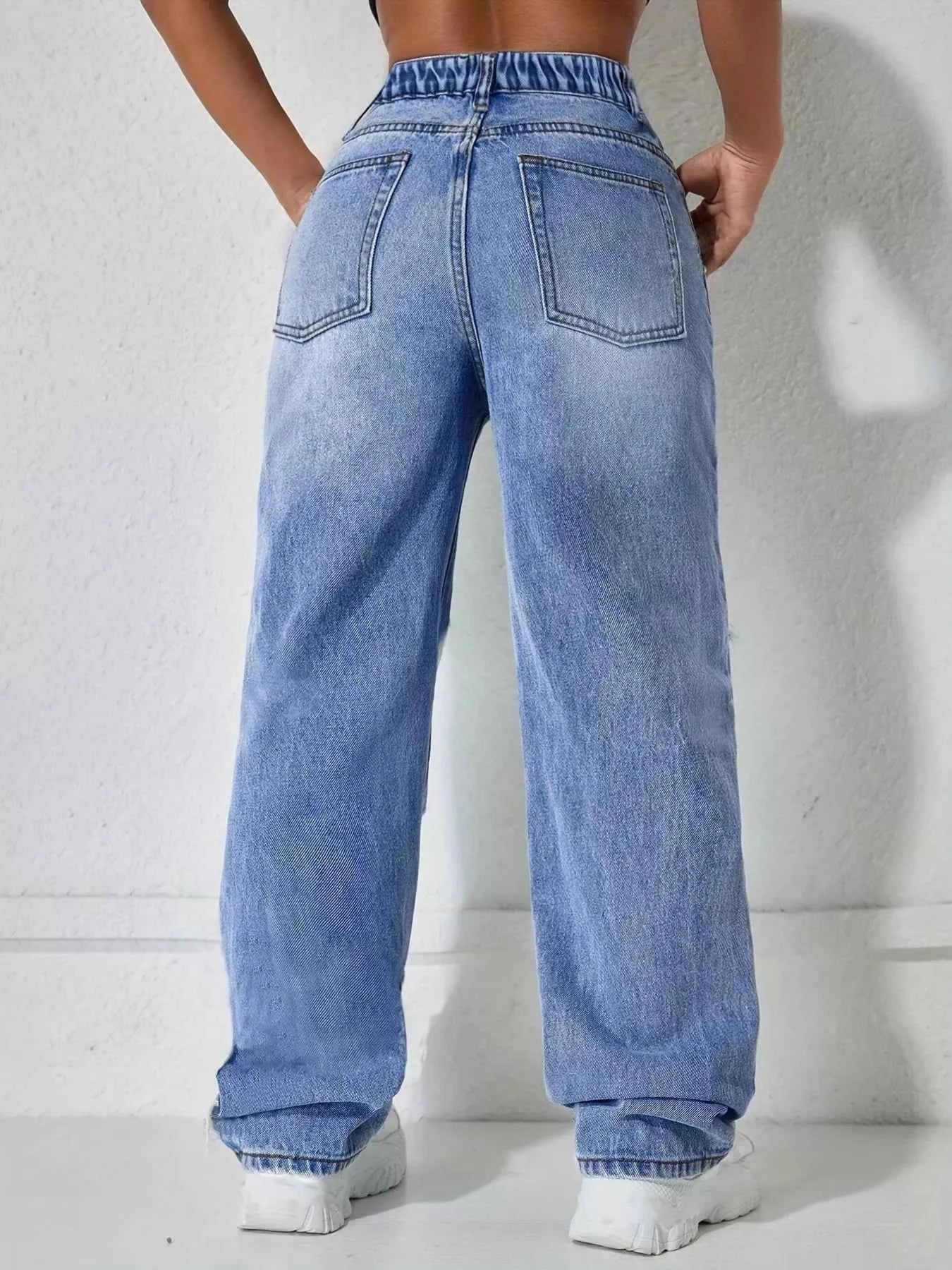 Distressed Wide Leg Jeans