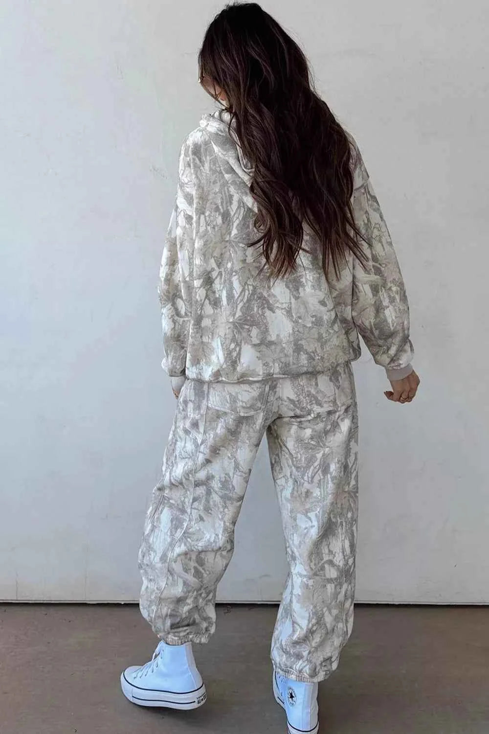 Multicolour Abstract Print Long Sleeve Elastic Waist Pant Set