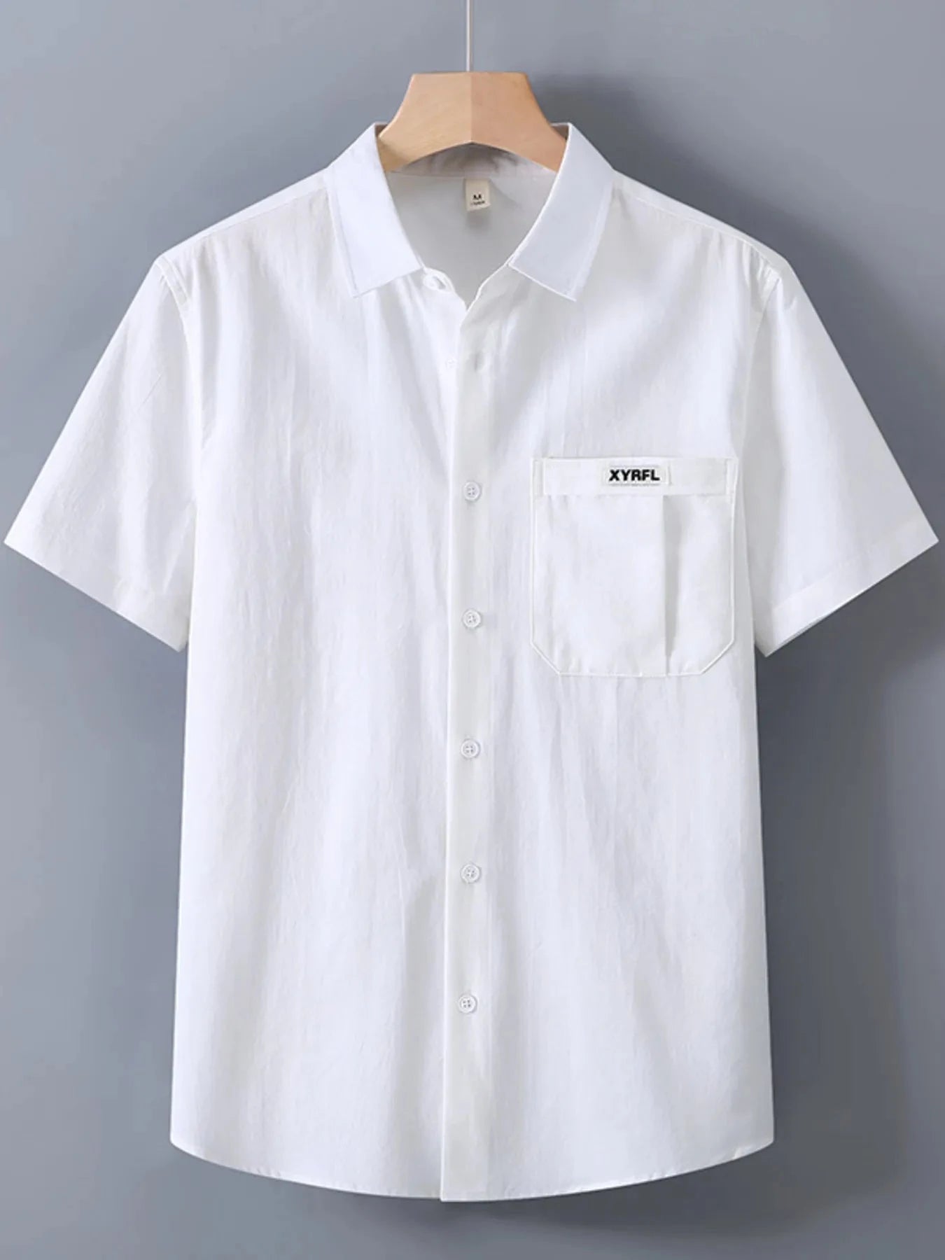Men's Plus Size Button Up Short-Sleeve Shirt