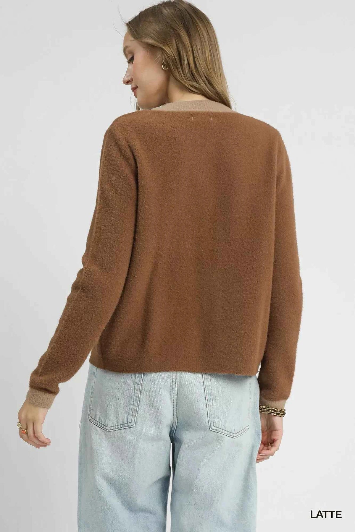 Umgee Two-Tone Button Front Cardigan