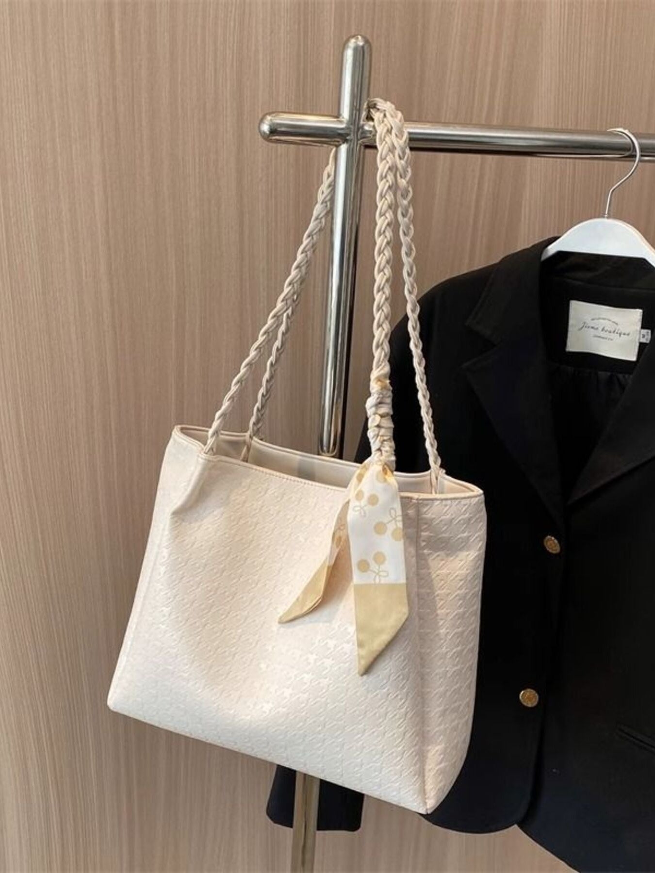 Braided Handle Tote Bag. Braided Handle Tote Bag