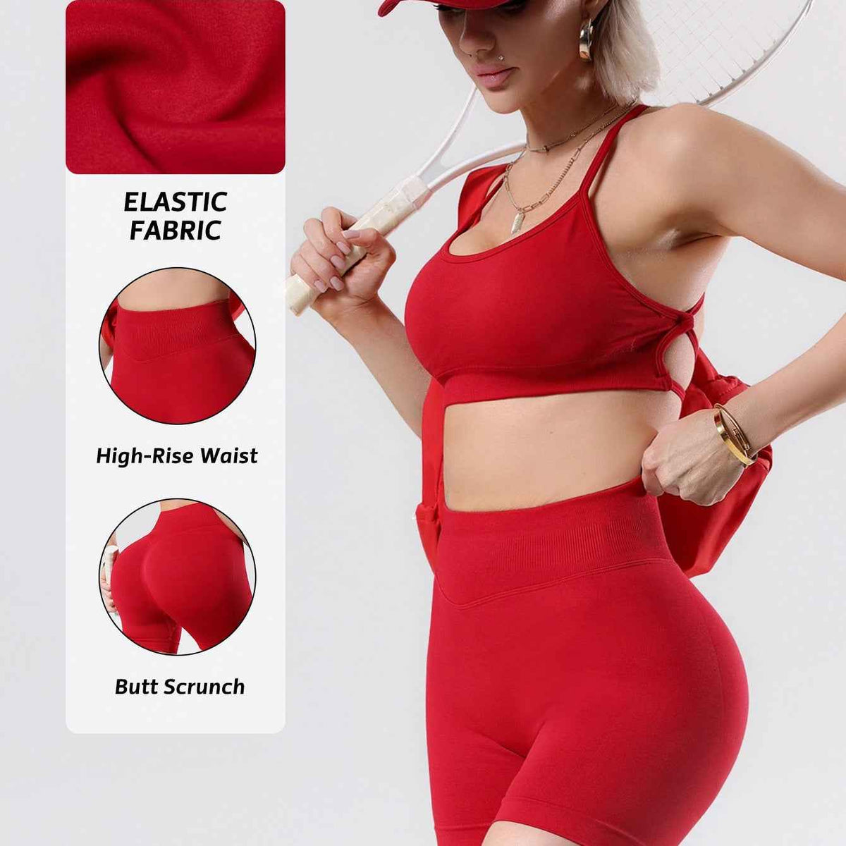 Strappy Camisole And Tummy-control Butt-lifting Shorts Set