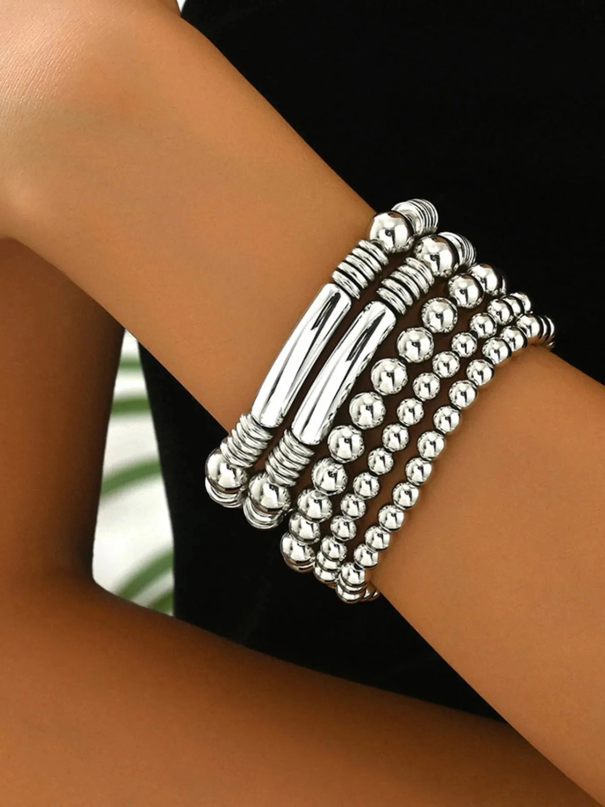 5 Piece Plastic Beaded Bracelet