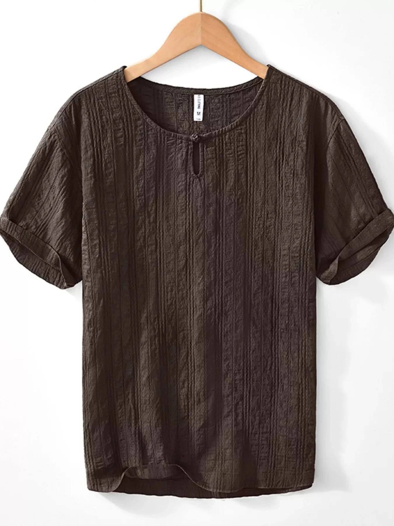 Men's Plus Size Textured Short Sleeve Blouse