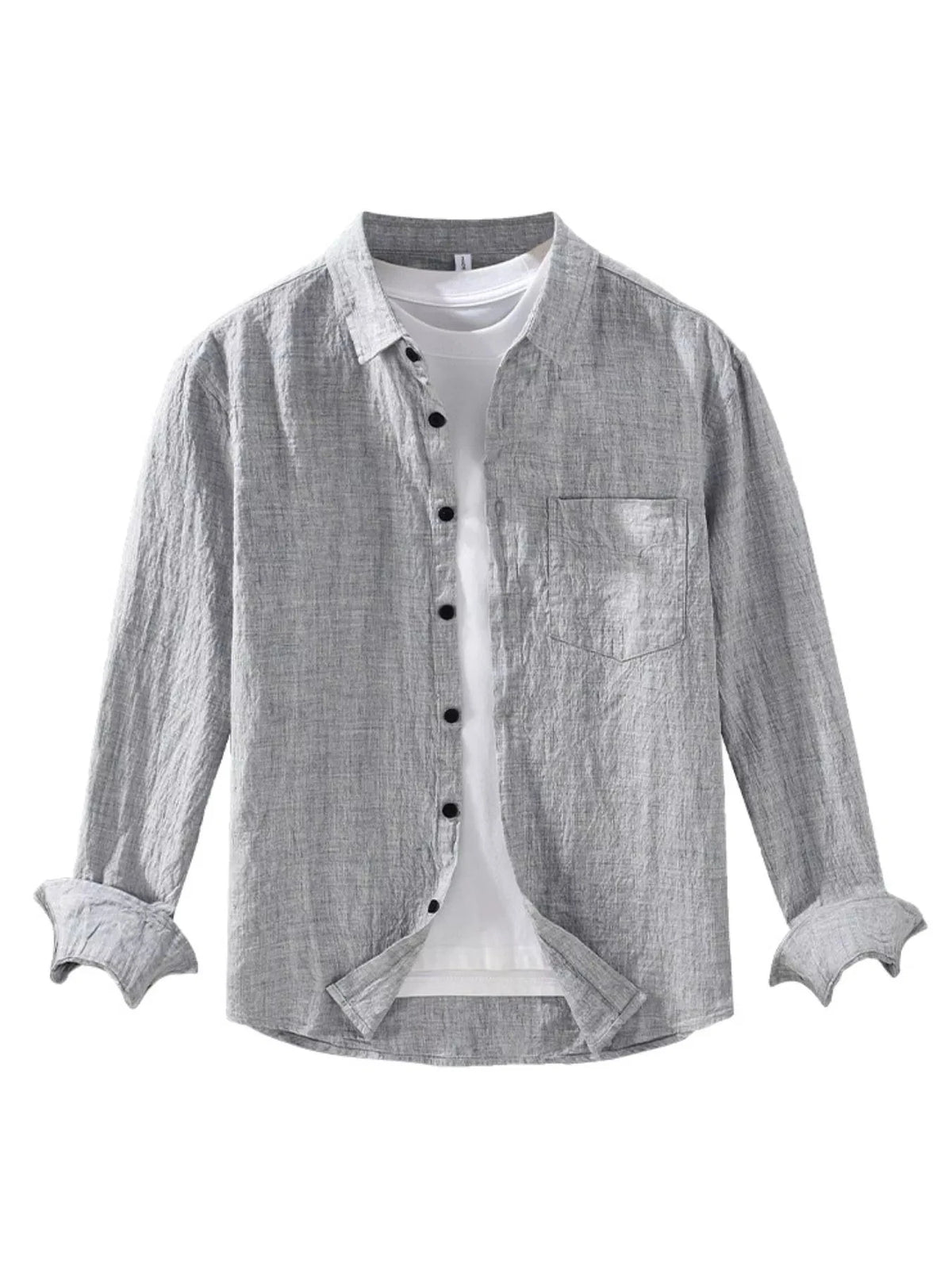 Men's Plus Size Button Up Long Sleeve Shirt