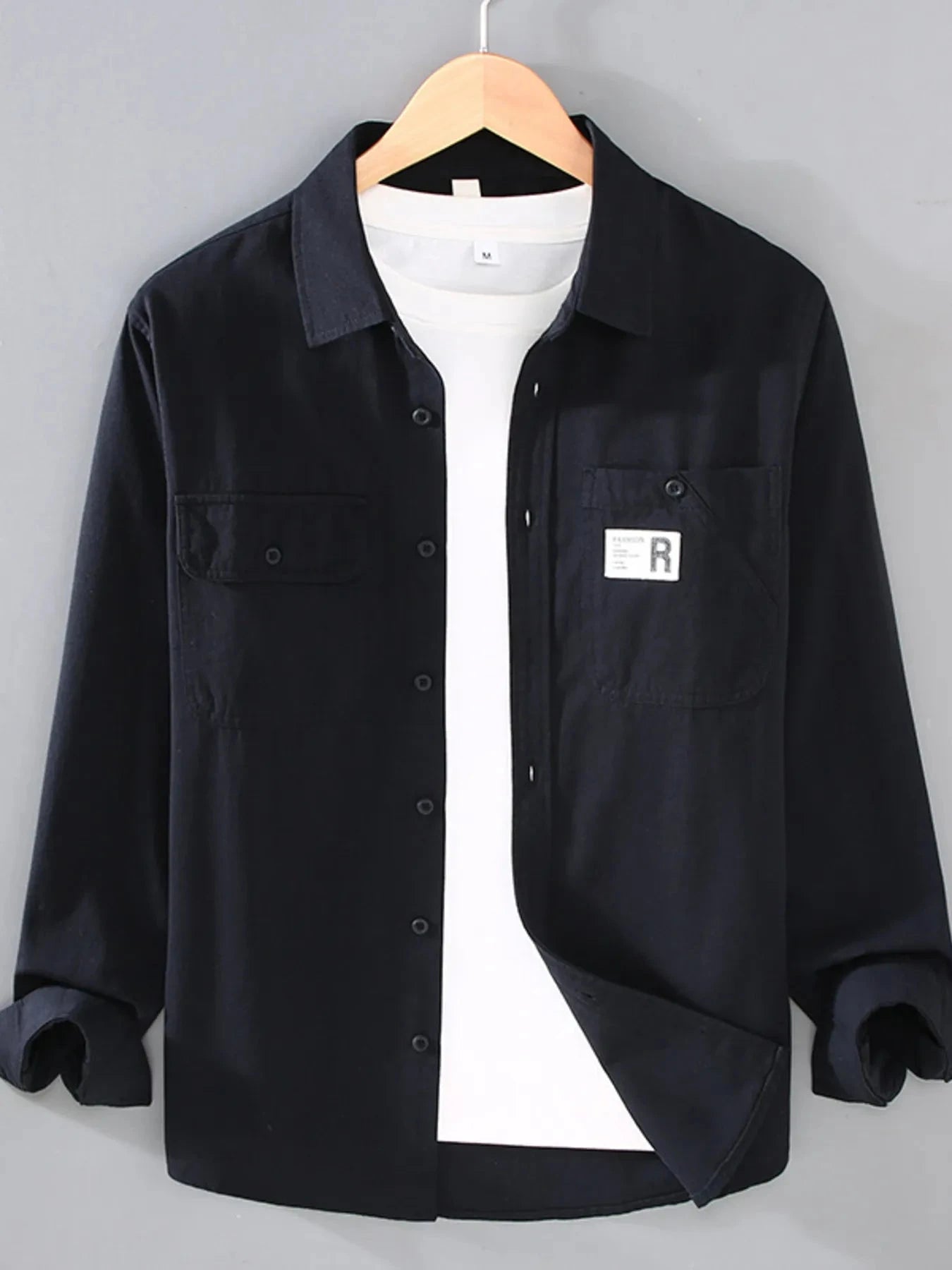Men's Plus Size Casual Long-Sleeve Shirt
