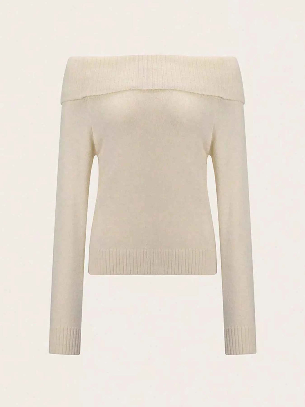 Ribbed Knit Off Shoulder Sweater