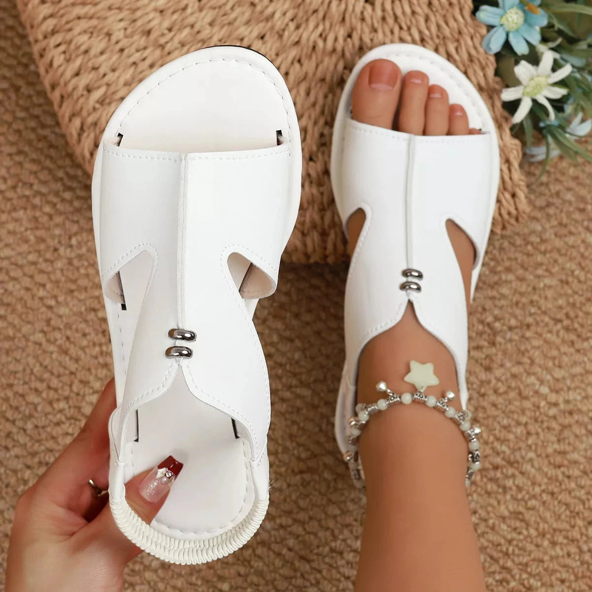 Open Toe Flats Sandals