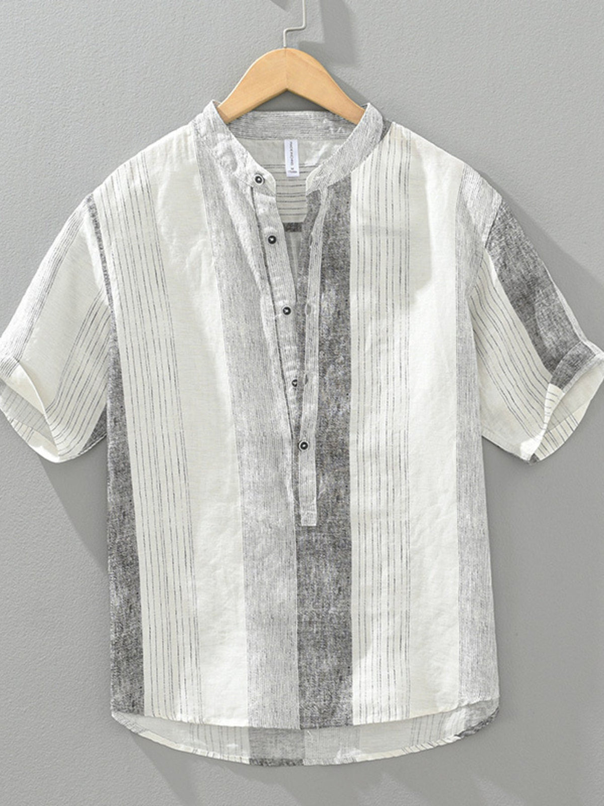 Men's Plus Size Casual Color Block Short Sleeve Shirt
