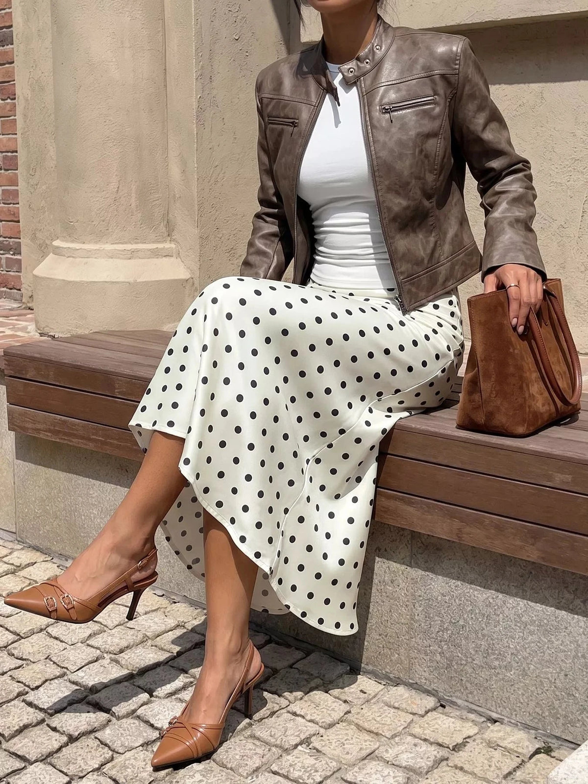 Polka Dot Midi Skirt. Polka Dot Midi Skirt