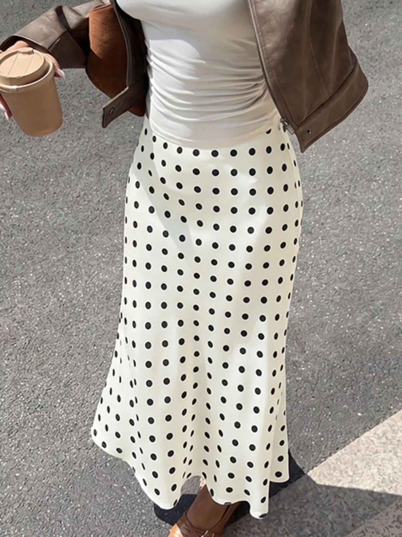 Polka Dot Midi Skirt. Polka Dot Midi Skirt