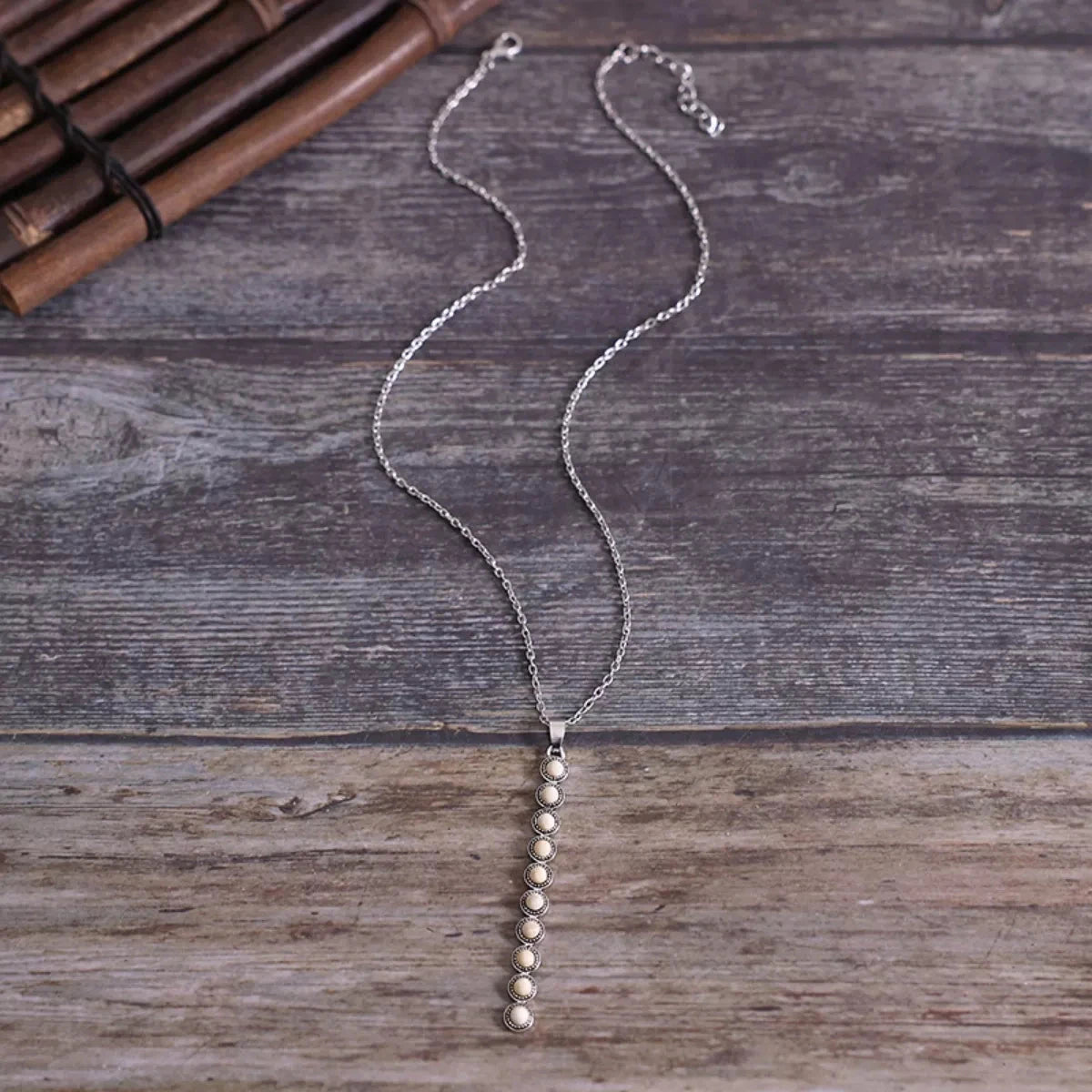 Vintage Style Beaded Bar Necklace