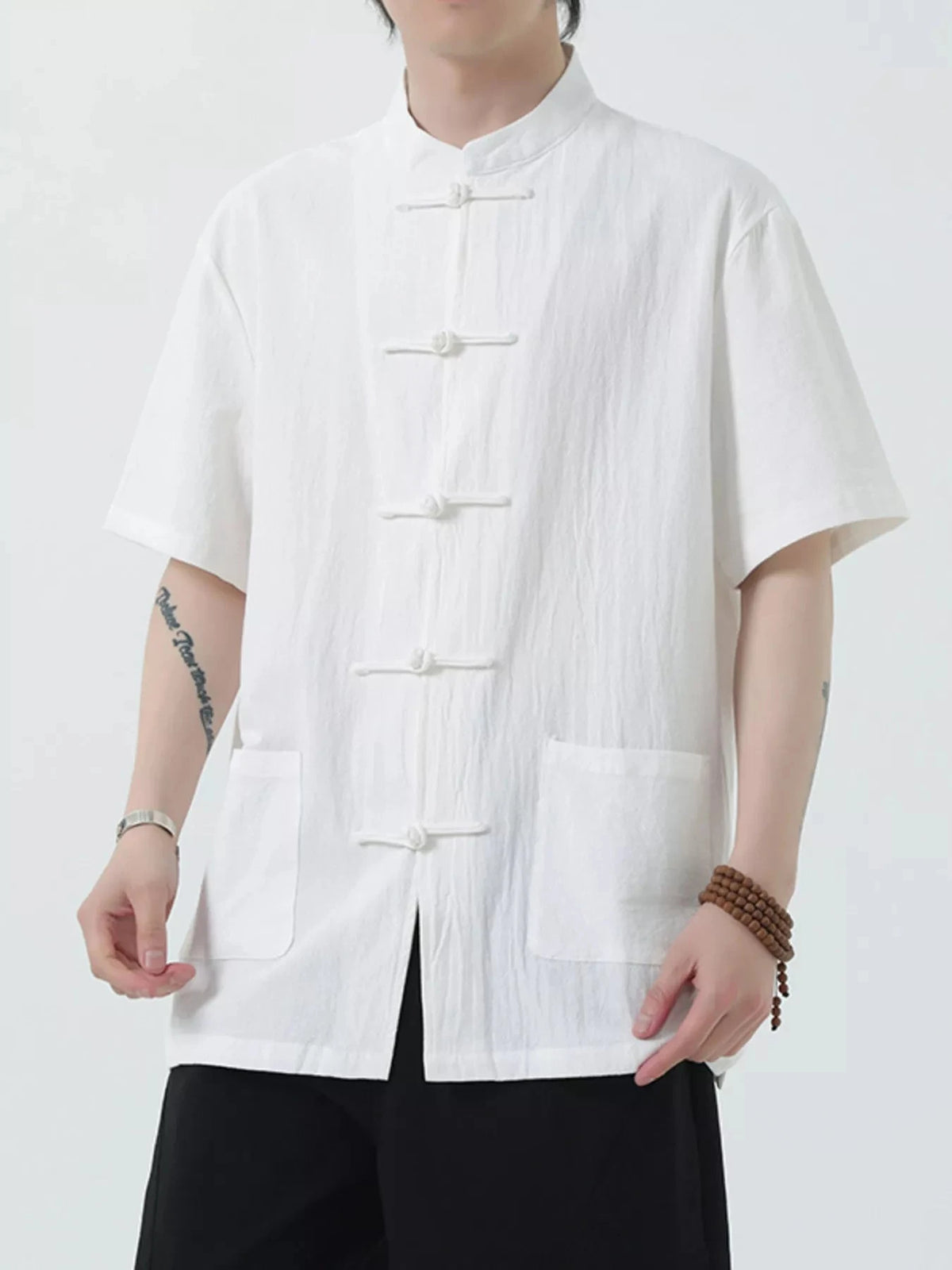 Men's Plus Size Chinese Style Short-Sleeve Shirt