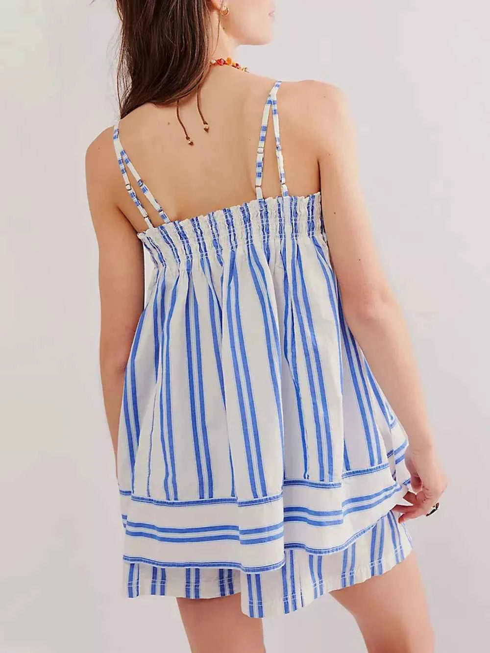 Smocked Square Neck Cami and Shorts Set
