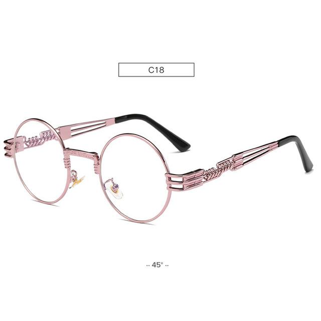 Spring Leg Round Frame Sunglasses - Amaryllisstores