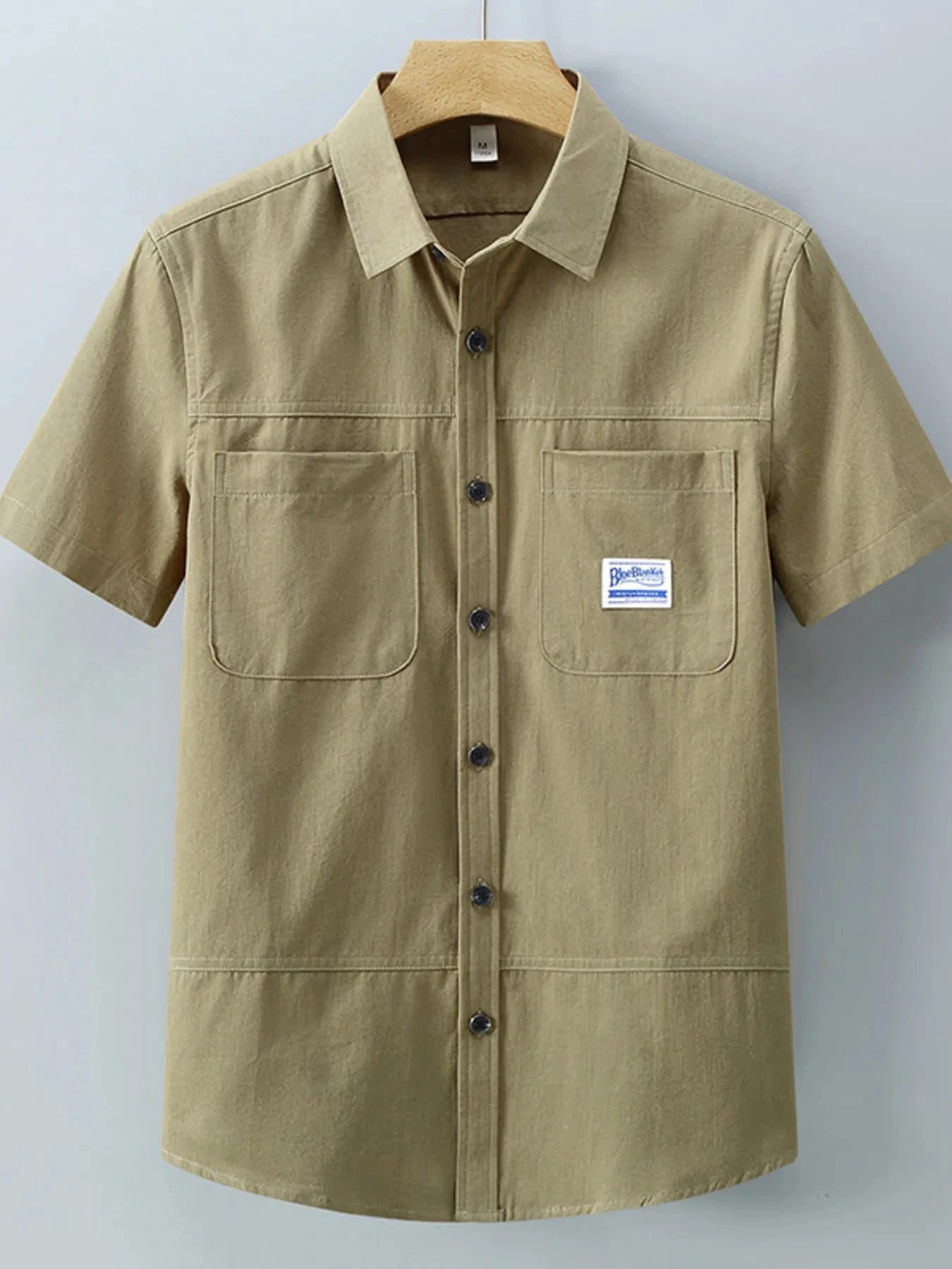 Men's Plus Size Button Up Short-Sleeve Shirt