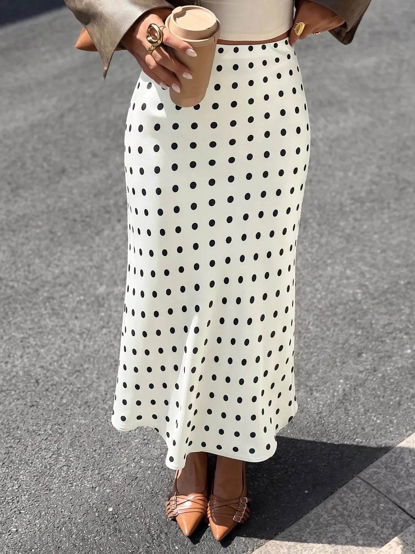 Polka Dot Midi Skirt. Polka Dot Midi Skirt