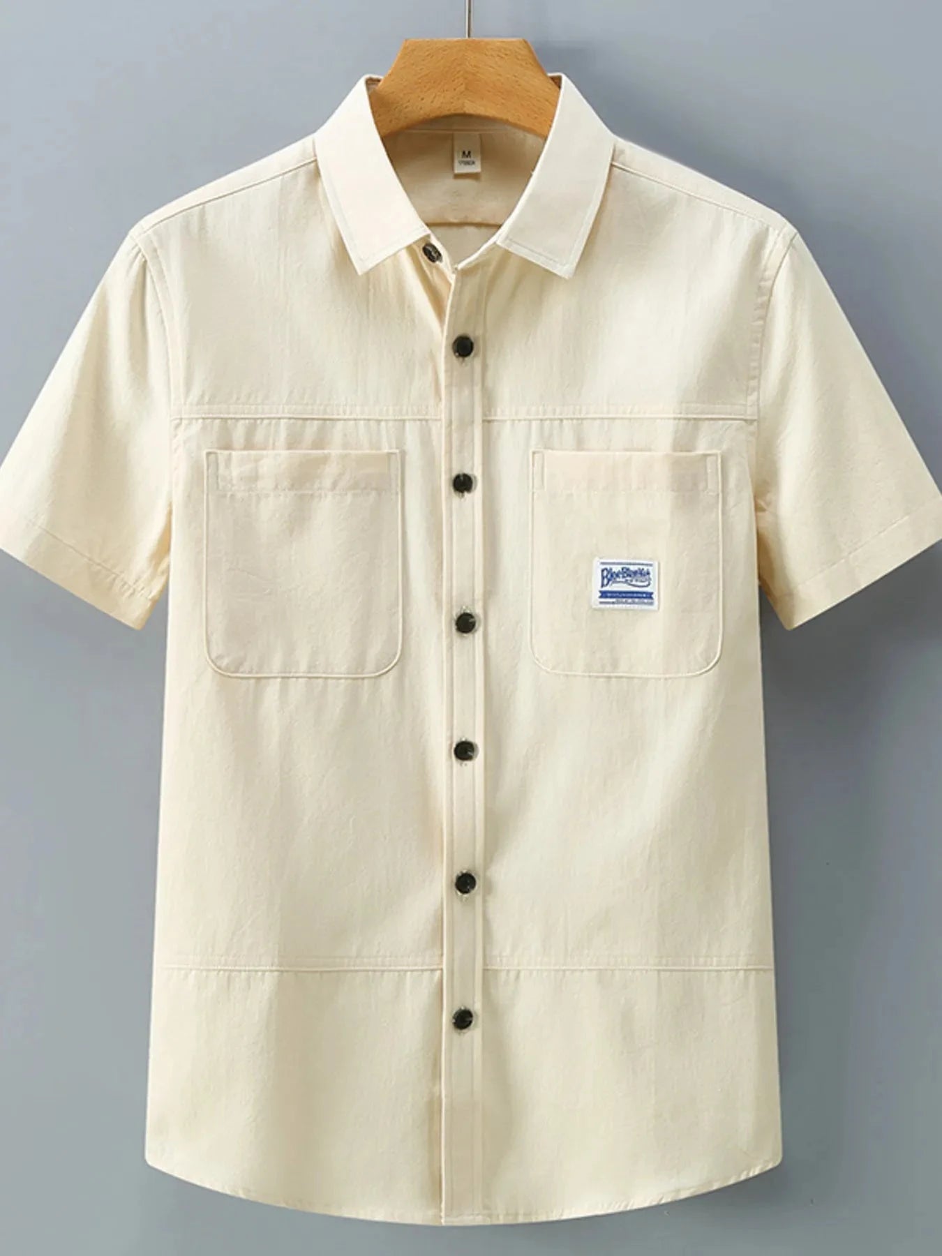 Men's Plus Size Button Up Short-Sleeve Shirt