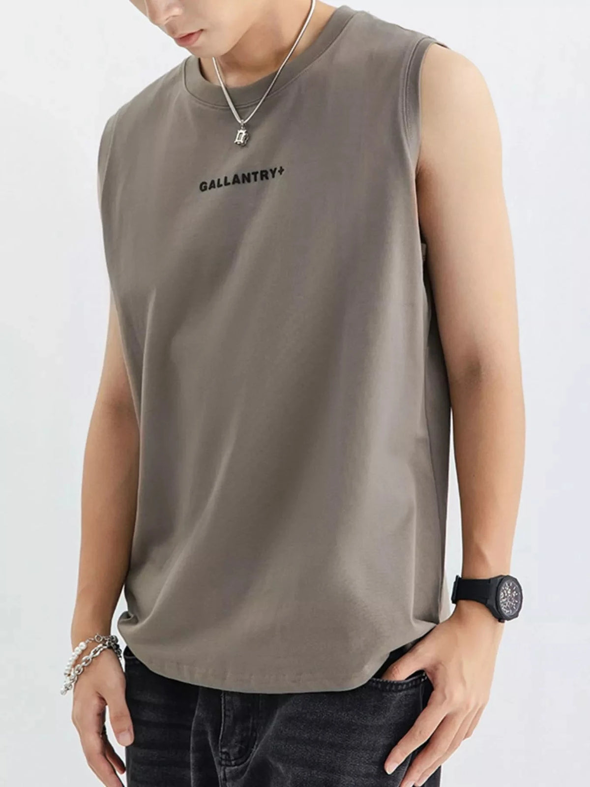 Men's Plus Size Round Neck Tank
