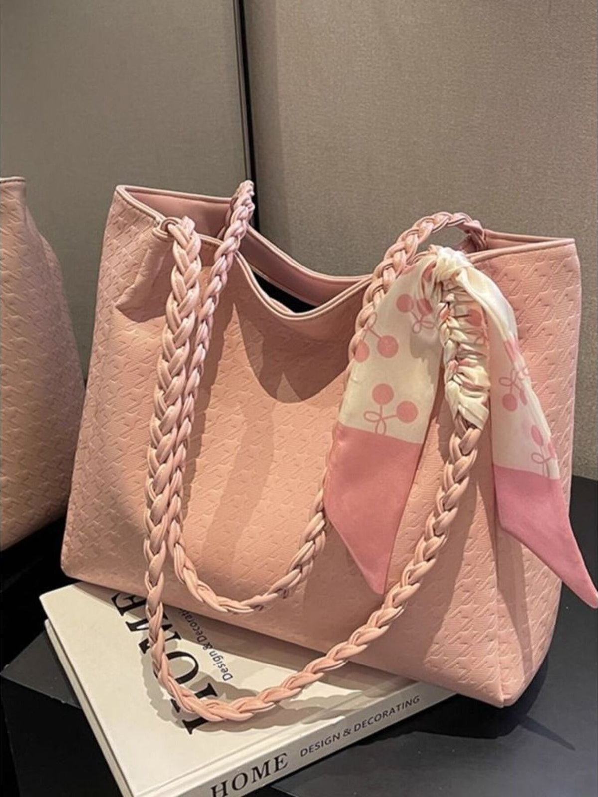 Braided Handle Tote Bag. Braided Handle Tote Bag