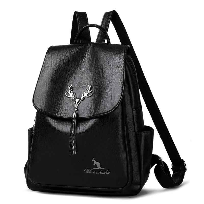 Women's Soft Leather School Backpack