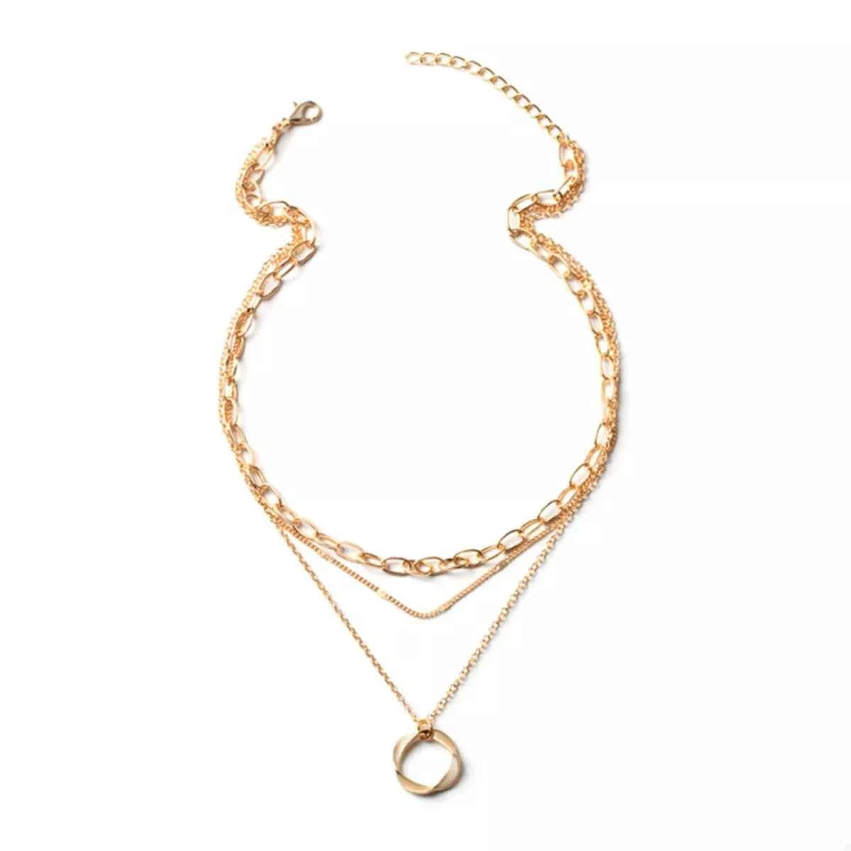 Three Layered Pendant Necklace